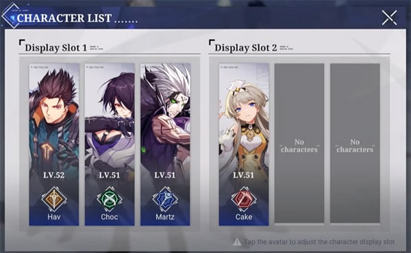 Character List Overview
