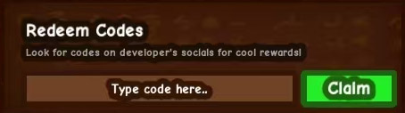 Redeem Codes Screenshot