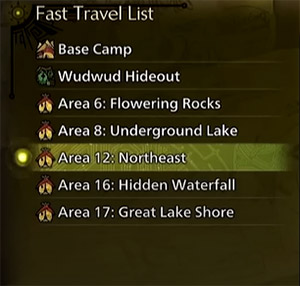 Fast Travel List Overview